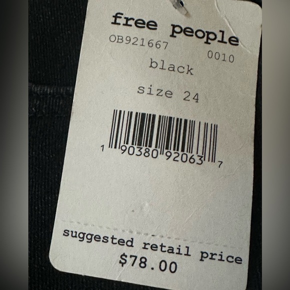 NWT Free People We the Free Raw Hem High-Rise Jegging Washed Black Denim Jeans - Picture 8 of 11